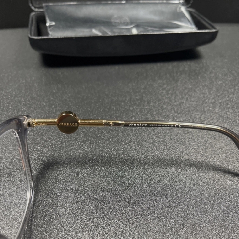 Versace Italy B Mod 3293 55[]18 140 Black / Gold Eyeglasses / Frames W/Case MH - Picture 5 of 10